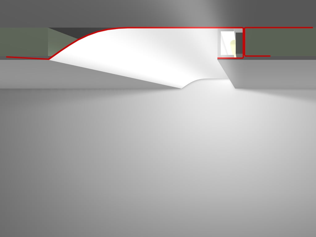 Montage rond stucprofiel voor koofverlichting