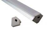 Eindkap met draaddoorvoer Led Line Alu 45