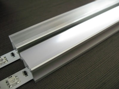led profiel slim line 15mm met diffuse en heldere afdekkap