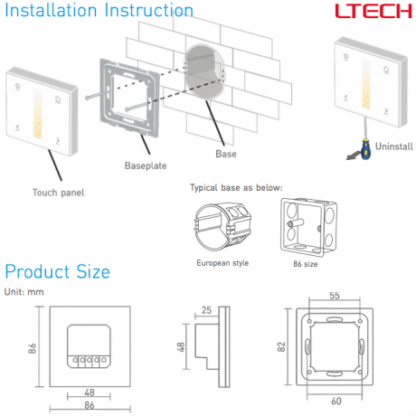 LED controller E2, 2x 4A, 1 zone, kleurtemperatuur instelbaar - Afbeelding 2