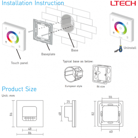 LED controller E3S, 3x 4A, RGB, 1 zone - Afbeelding 3