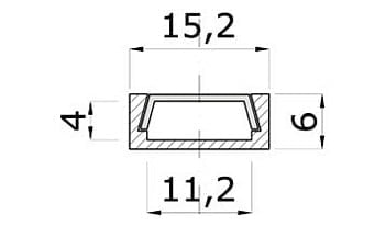 afmetingen van het led stripprofiel pro line alu 6mm