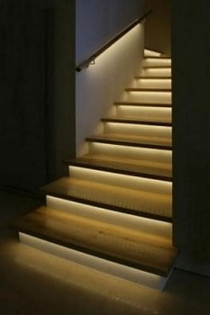led stripprofiel pro line alu 6mm ingebouwd in de trap treden