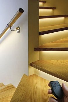 led stripprofiel pro line alu 6mm ingebouwd in de trap