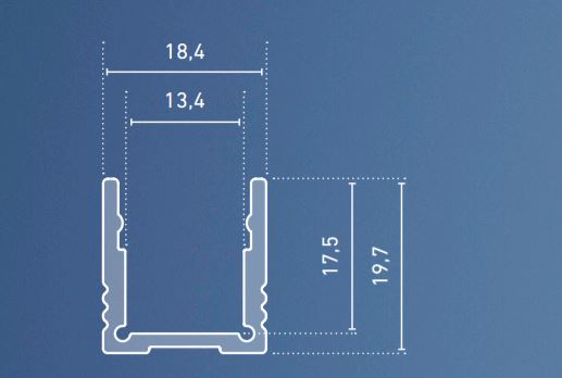 afmetingen van het led stripprofiel pro line alu hoog