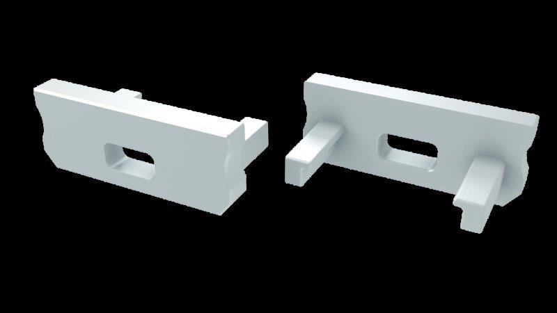 Eindkap met draaddoorvoer voor LED LINE 400, wit