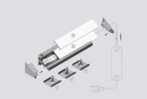 Alle onderdelen voor led stripprofiel led line 170