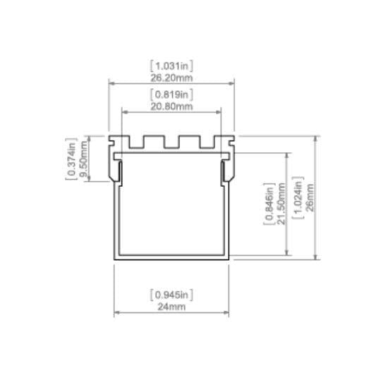 Afmetingen led profiel lp125