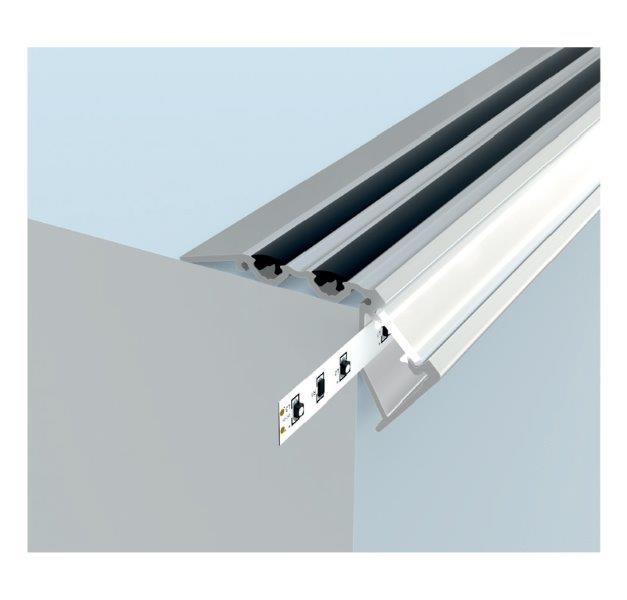 Eindkap links zonder draaddoorvoer voor LED profiel led LINE 3500 Trapprofiel