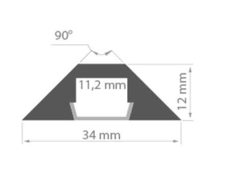 afmetingen van het led stripprofiel pro line mdf flat
