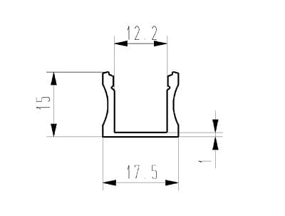 afmetingen led stripprofiel slim line 15mm