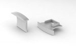 Eindkap inbouw Slim Line 15 mm, met kabeldoorvoer