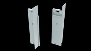 Aluminium overgangseindkap wit, 'links' voor LED LINE 4500, met draaddoorvoer