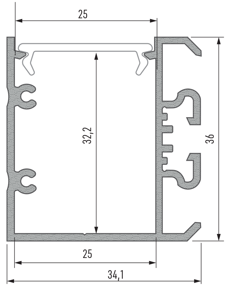 afmetingen montageprofiel LED PROFIEL LED LINE 4300