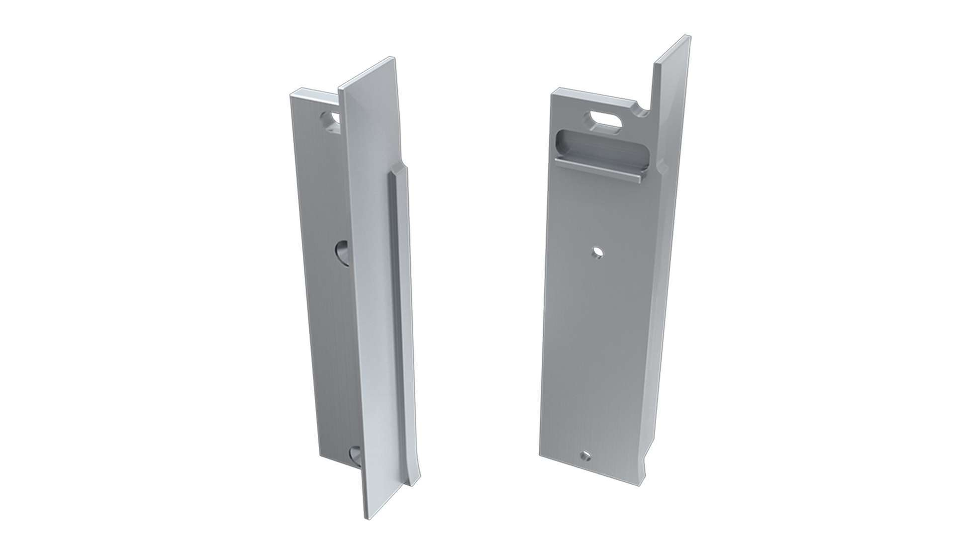 LUMINES ALU eindkap FLARO zilver rechts voor gipsafwerking met gat rechts