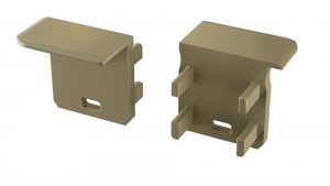 LUMINES ALU eindkap J inox rechts met gat rechts