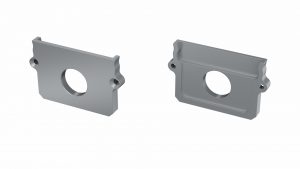 LUMINES ALU Eindkap Strada M1 zilver met gat Universeel