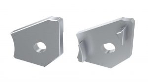 LUMINES ALU eindkap H zilver met gat schakels links