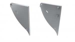 LUMINES ALU eindkap CONVA zilver rechts met gat rechts