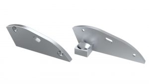 LUMINES ALU eindkap RETO zilver met steun met gat links