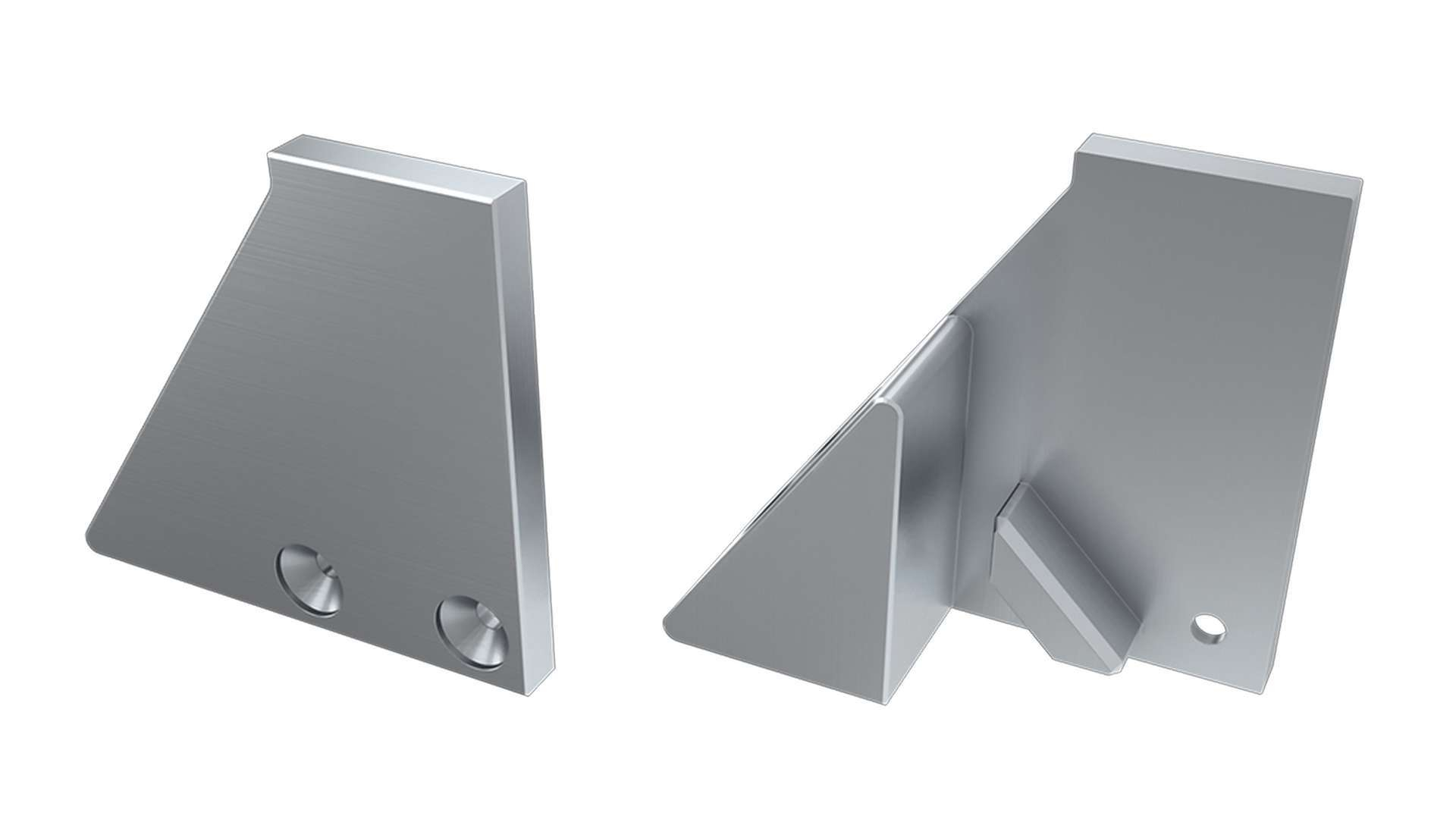 LUMINES ALU eindkap I10 10mm zilveren schakels met steun links
