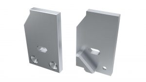 LUMINES ALU eindkap I10 10mm zilver rechts met gat rechts