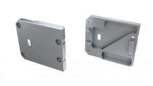 LUMINES ALU eindkap UNICO zilver rechts met gat rechts