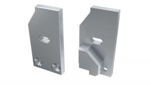 LUMINES ALU eindkap I6 6mm zilver rechts met gat rechts