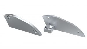 LUMINES ALU eindkap RETO zilver rechts met steun 15° rechts